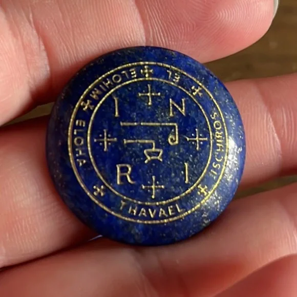 💙Archangel Ascended Masters Blue Lapis Lazuli & Gold Leaf Meditation Stones💙 - Picture 4 of 5